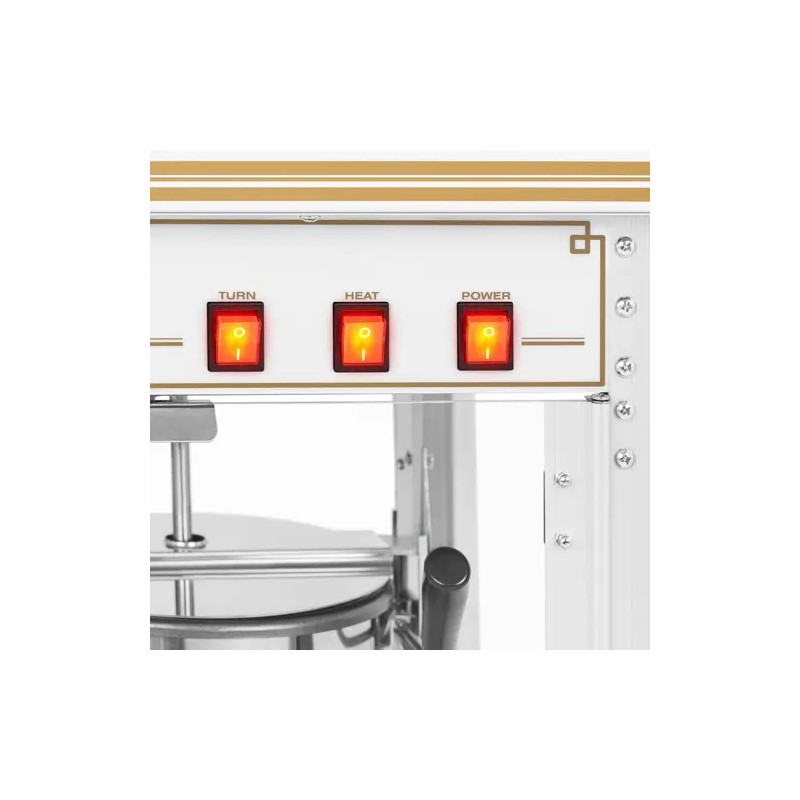 Popcorn-kone 1500 W 5 kg/h valko-kultainen