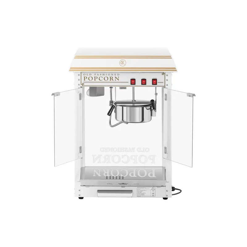 Popcorn-kone 1500 W 5 kg/h valko-kultainen