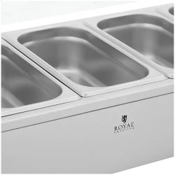Royal Catering Bain Marie -ruoanlämmitin 6 GN 1/3 -astialla 21 l