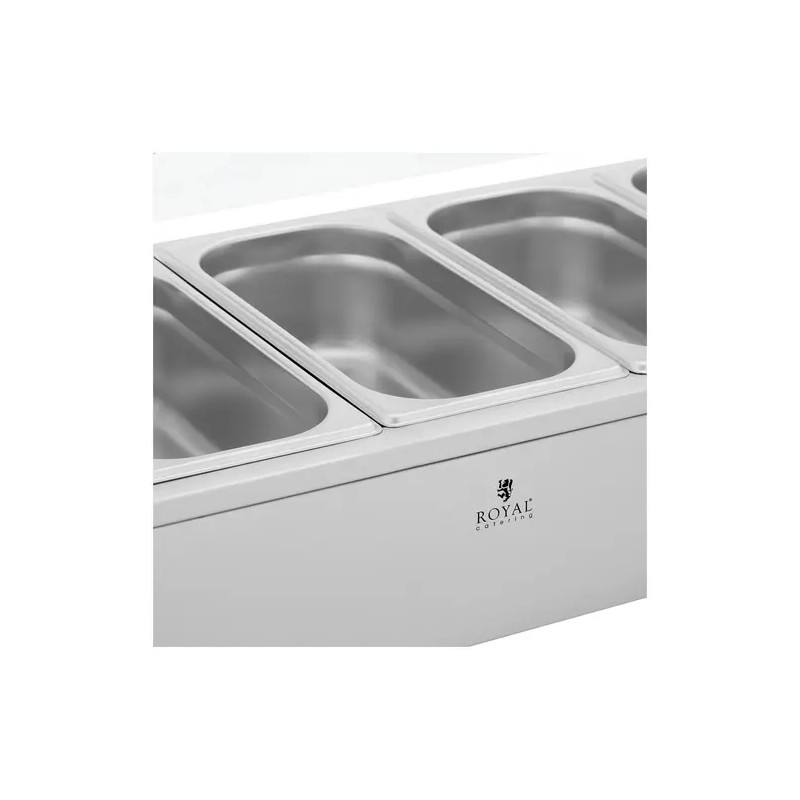Royal Catering Bain Marie -ruoanlämmitin 6 GN 1/3 -astialla 21 l