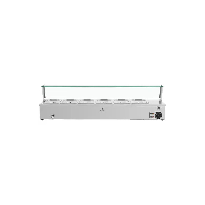 Royal Catering Bain Marie -ruoanlämmitin 6 GN 1/3 -astialla 21 l