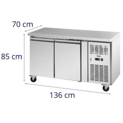 Royal Catering kylöpöytä 260 l, 136 x 70 cm, ruostumaton teräs, energialuokka B