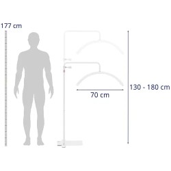 LED-kosmetiikkalamppu 40 W, 3000-6000 K, korkeussäädettävä, valkoinen