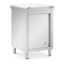 Royal Catering ECO ruostumaton teräskaappi 60 x 60 cm leikkuulaudalla