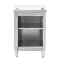 Royal Catering ECO ruostumaton teräskaappi 60 x 60 cm leikkuulaudalla