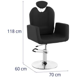 Kampaajatuoli LIVORNO BLACK, korkeussäädettävä 510-650 mm, musta, 150 kg