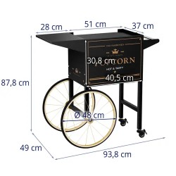 Royal Catering popcorn-vaunu RCPT-BGWG-1, 51 x 37 cm, musta ja kulta