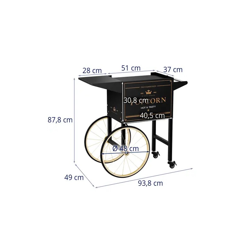 Royal Catering popcorn-vaunu RCPT-BGWG-1, 51 x 37 cm, musta ja kulta