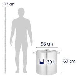 Royal Catering Induktio-keitin 130 l Ø 55 cm ruostumaton teräs