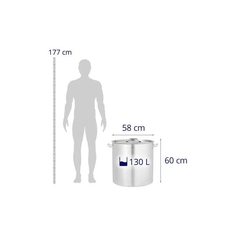 Royal Catering Induktio-keitin 130 l Ø 55 cm ruostumaton teräs