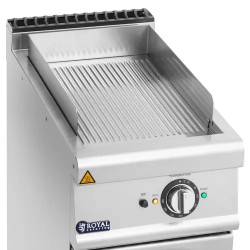 Royal Catering Pro 730 Series sähkögrilli alakaapilla, 5,4 kW, uritettu pinta, 40 x 70 cm