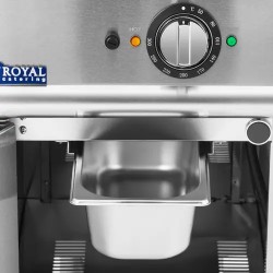 Royal Catering Pro 730 Series sähkögrilli alakaapilla, 5,4 kW, uritettu pinta, 40 x 70 cm