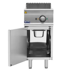 Royal Catering Pro 730 Series sähkögrilli alakaapilla, 5,4 kW, uritettu pinta, 40 x 70 cm