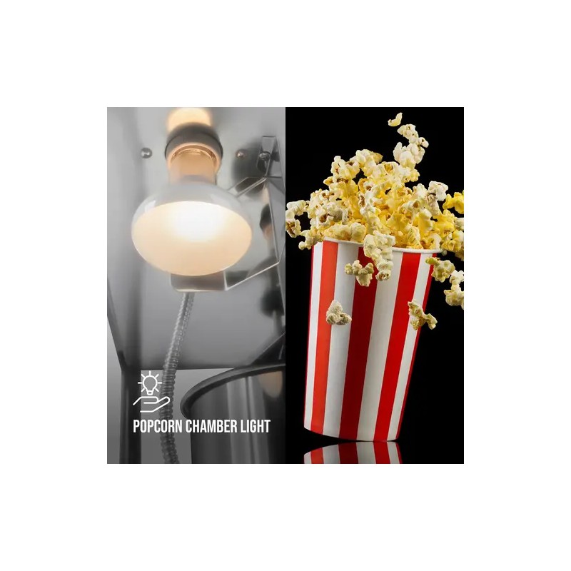 Royal Catering Popcorn-kone kärryllä 1500 W 5 kg/h punainen