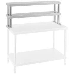 Royal Catering ylähylly 120 cm 2 tasoa ruostumaton teräs