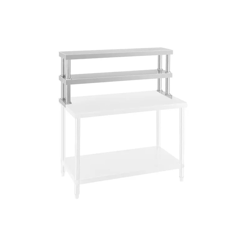 Royal Catering ylähylly 120 cm 2 tasoa ruostumaton teräs