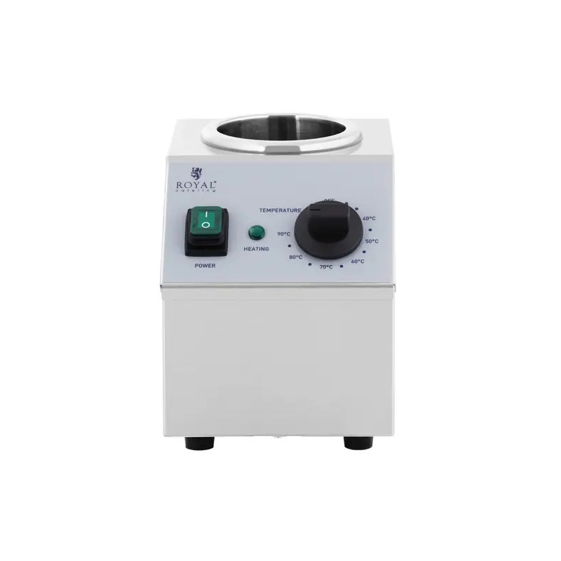 Royal Catering kastikkeenlämmitin 1 l pulloille, 40-90 °C, ruostumaton teräs