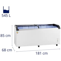 Royal Catering RCFZ-545G pakastin 545 l lasiovilla