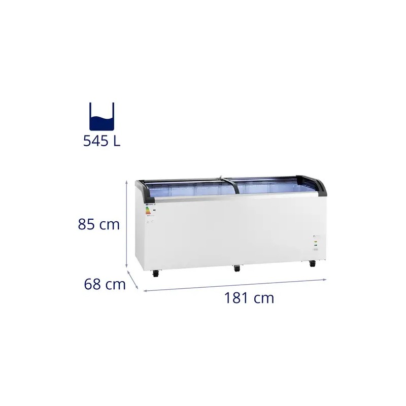 Royal Catering RCFZ-545G pakastin 545 l lasiovilla