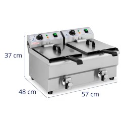 Sähköinen kaksoisfriteerauskeitin 2 x 10 l, 6000 W, tyhjennyshanat, Royal Catering