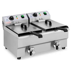 Sähköinen kaksoisfriteerauskeitin 2 x 10 l, 6000 W, tyhjennyshanat, Royal Catering
