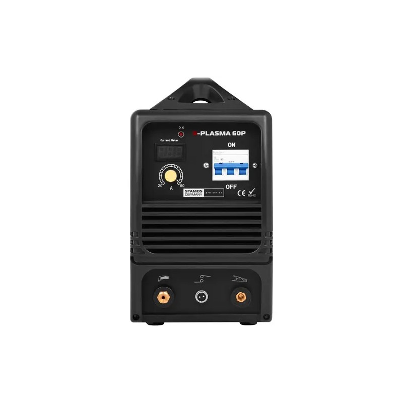 Stamos Pro S-Plasma 60P plasmaleikkaussetti 60 A 400 V ja Carbonic-hitsauskypärä 24,8 kg
