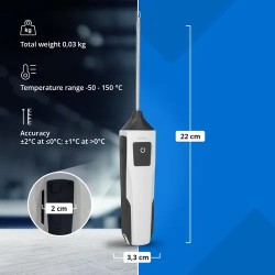App-lämpömittari Bluetooth-yhteydellä, -50...150 °C, 0,1 °C erottelukyky