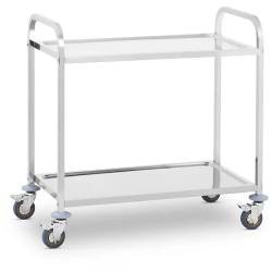 Royal Catering tarjoilukärry ruostumaton teräs 2 hyllyä 90 x 50 cm
