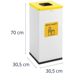 ulsonix jäteastia 60 l valkoinen lakattu teräs kierrätysmerkinnällä 4,6 kg