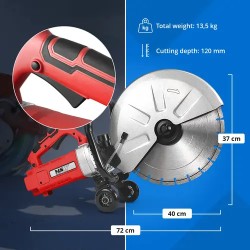 Betonisaha MSW 3500 W, leikkaussyvyys 120 mm, vesijäähdytys