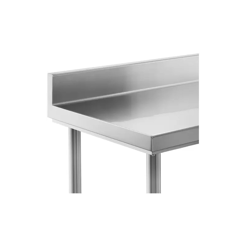 Royal Catering ECO ruostumaton työpöytä 150 x 60 cm 400 kg reunuksella