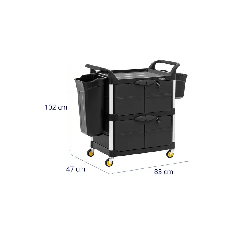 ulsonix siivousvaunu lukittava 150 kg 3 hyllyä