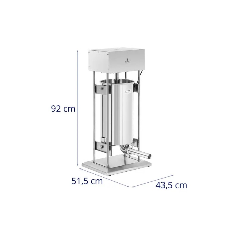 Royal Catering sähköinen makkaran täyttölaite 25 l, 350 W, 4 täyttöputkea