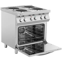 Royal Catering Elektroherd Gastro sähköliesi 13 400 W, 4 levyä ja kiertoilmauuni