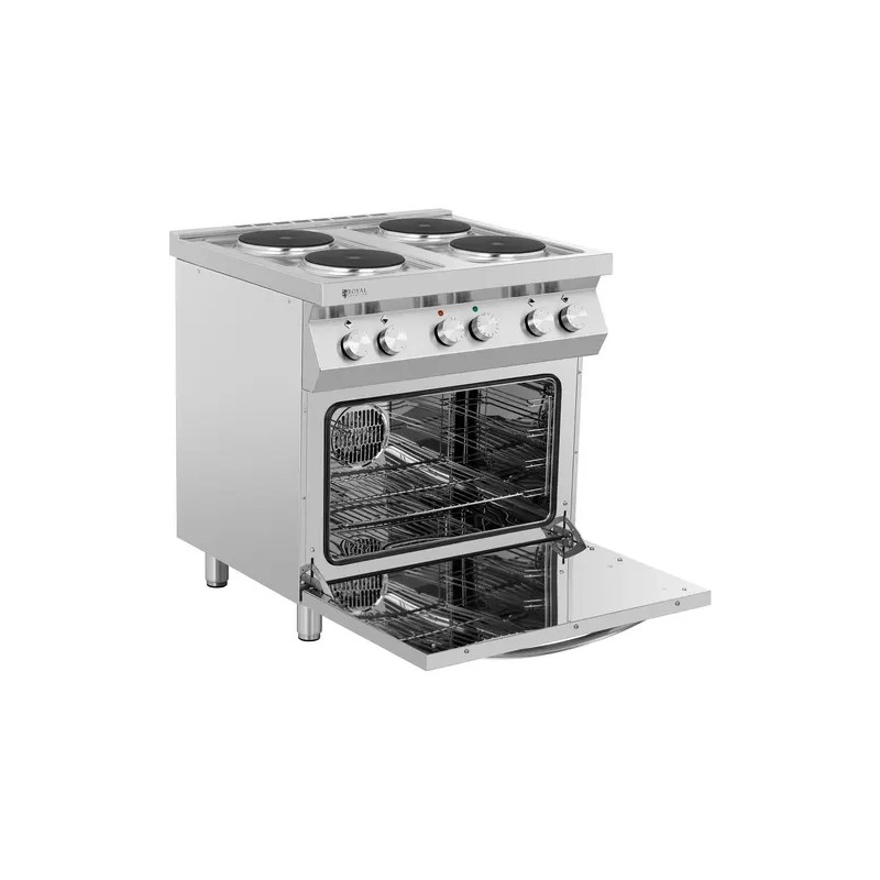Royal Catering Elektroherd Gastro sähköliesi 13 400 W, 4 levyä ja kiertoilmauuni