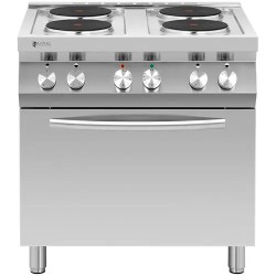 Royal Catering Elektroherd Gastro sähköliesi 13 400 W, 4 levyä ja kiertoilmauuni