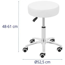 Pyöritykkijakkara Physa Como White, korkeussäädettävä 48-61 cm, valkoinen