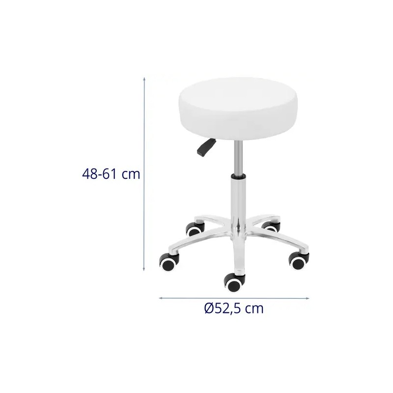 Pyöritykkijakkara Physa Como White, korkeussäädettävä 48-61 cm, valkoinen