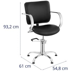 Physa London Black kampaajan tuoli, musta, korkeus 59–72 cm, kantavuus 150 kg