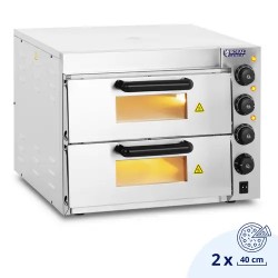 Royal Catering sähköinen pizzauuni 3000 W 2 kammiota 40 cm