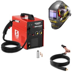 Stamos Germany SMIG 250P MIG MAG hitsaussetti 250 A 230 V ja Eagle Eye hitsauskypärä 16 00 kg