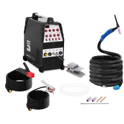 AC DC TIG MMA hitsauslaite 220 A 230 V pulssitoiminto 8 m kaapelit