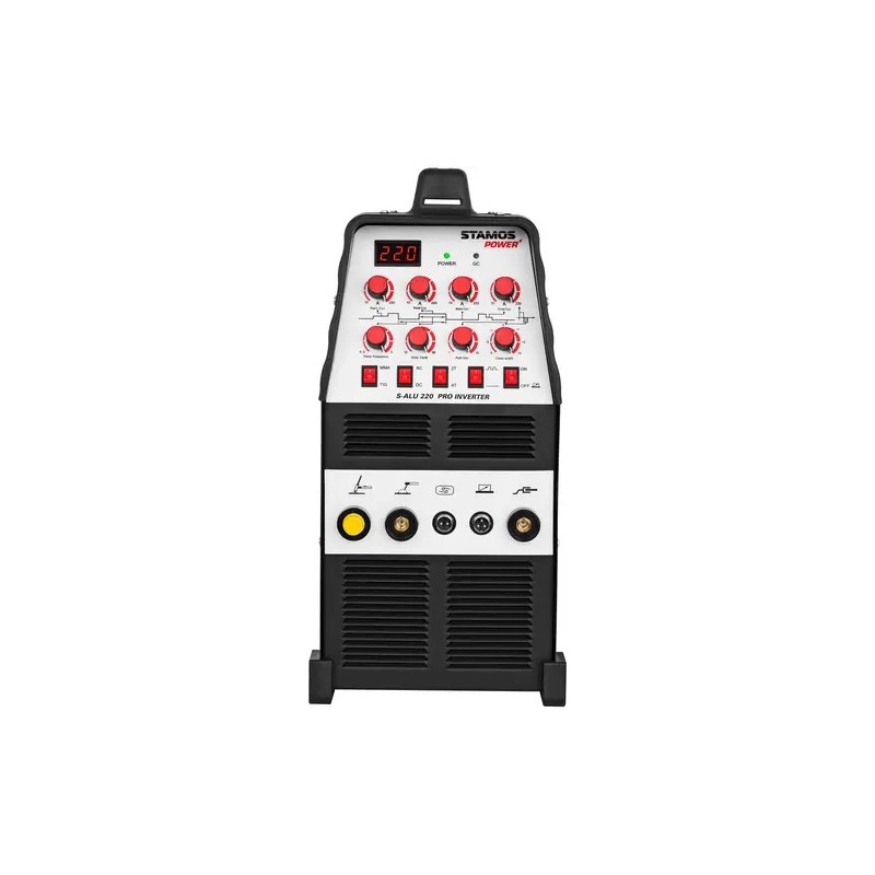 AC/DC TIG/MMA-hitsauslaite 220 A, 230 V, pulssitoiminto, 8 m kaapelit