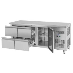 Royal Catering RCKT-179/70 kylmälipas 403 l 1 ovi 4 laatikkoa ruostumaton teräs