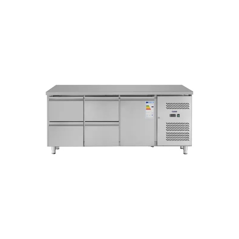 Royal Catering RCKT-179/70 kylmälipas 403 l 1 ovi 4 laatikkoa ruostumaton teräs