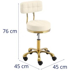 Pyörityöjakkara selkänojalla PHYSA GELA BEIGE, 48-61 cm, 150 kg, beige/kulta