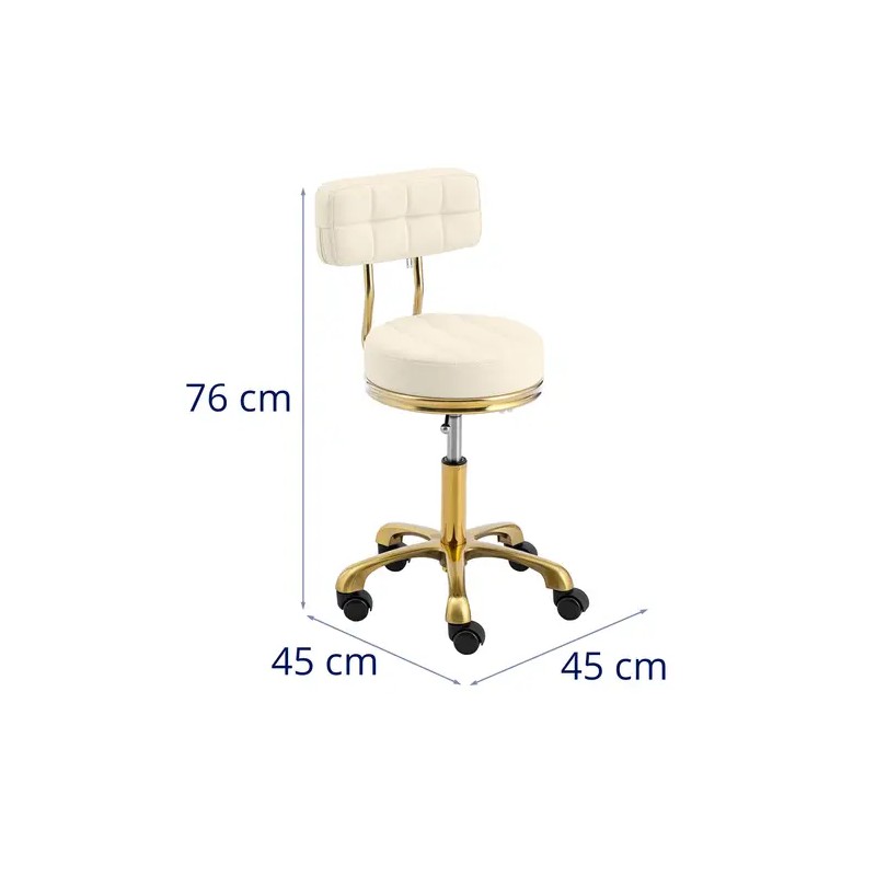Pyörityöjakkara selkänojalla PHYSA GELA BEIGE, 48-61 cm, 150 kg, beige/kulta
