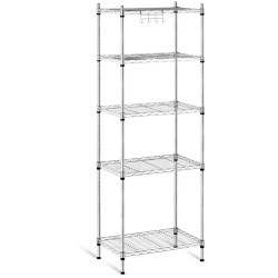 Metallihylly 35 x 55 x 150 cm harmaa 150 kg kantavuus
