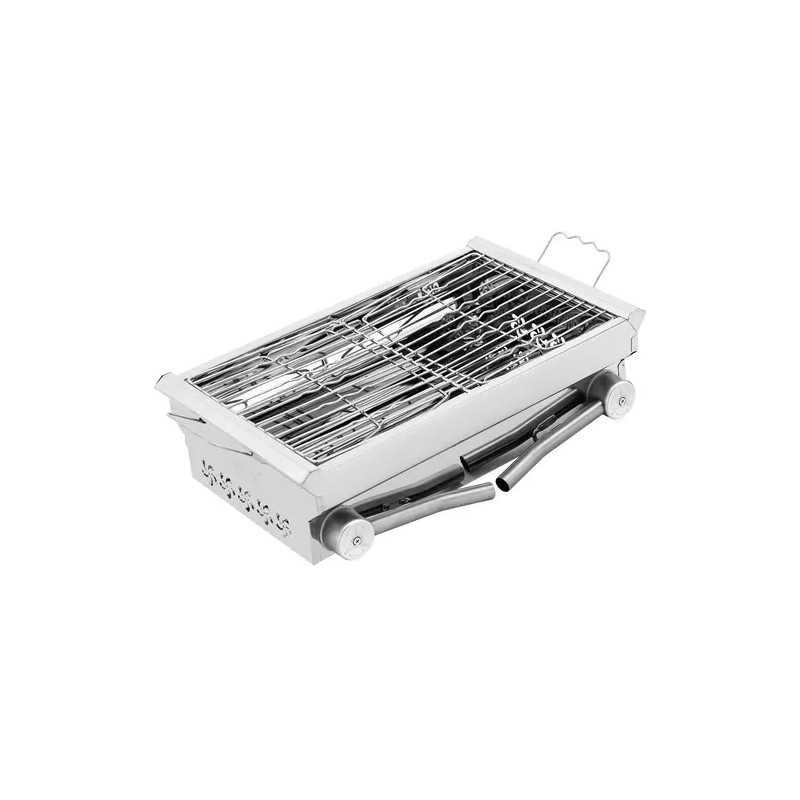 Royal Catering hiiligrilli, taitettava, 43 x 25 cm, ruostumaton teräs ja sinkitty teräs