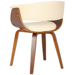 Bruce-ruokailutuolipari keinonahalla ja puisilla käsinojilla